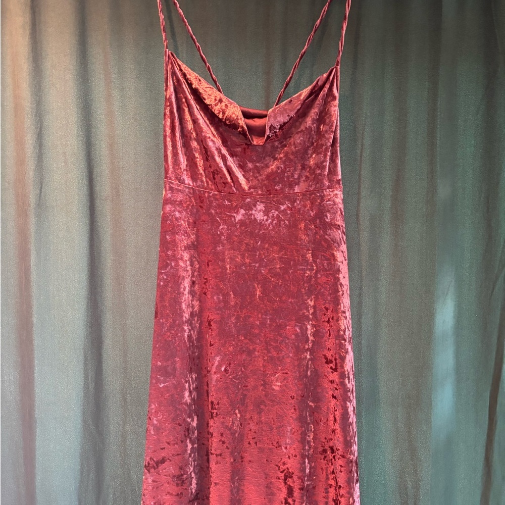 Elegant Velvet Slip Dress in Violet purple